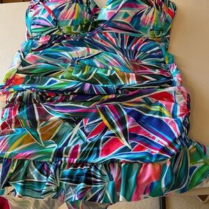 Tropical Print Women’s Two Piece Tankini Swimsuit